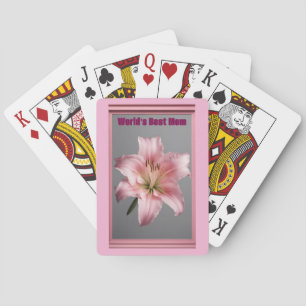 Baralho de Cartas Melhor Mãe do Mundo Pink Lily