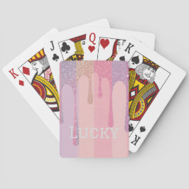 Baralho de Cartas Pastel Luxuoso com Brilho Dourad