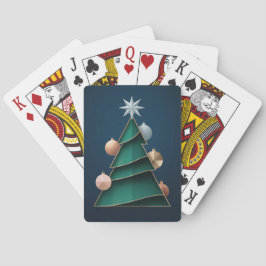 Baralho de Cartas Vetor Árvore de Natal Verde