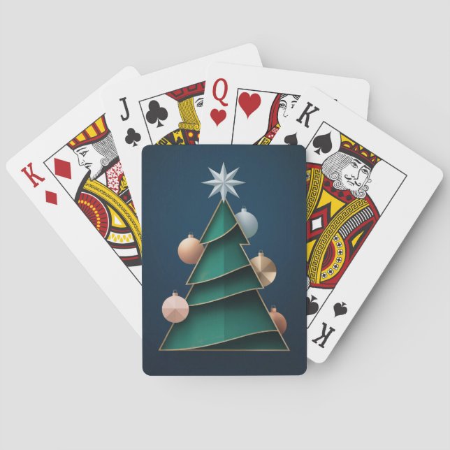 Baralho de Cartas Vetor Árvore de Natal Verde (Verso)