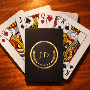 Baralho de Poker Monogram Noite em Preto e Doura