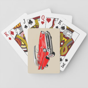 Baralho De Shoebox cartões 1957 de jogo em vermelho e em