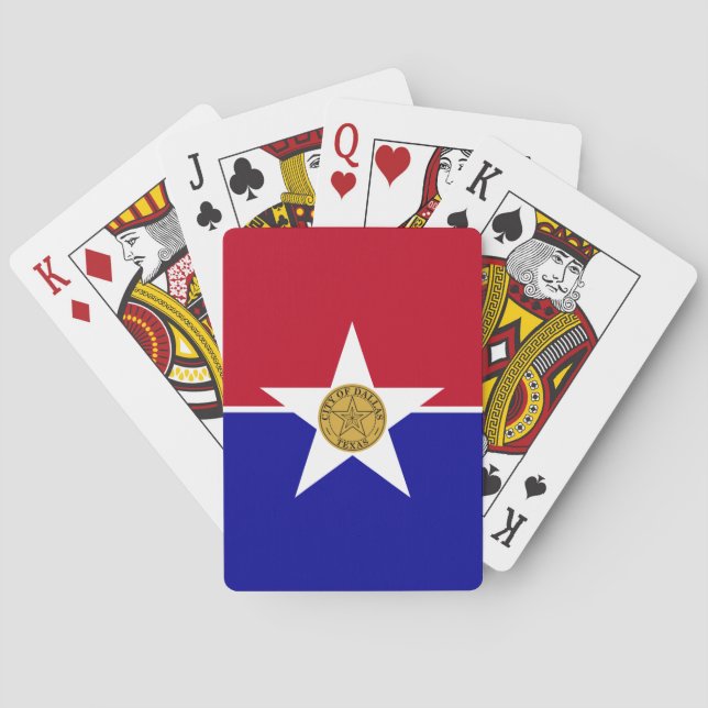 Baralho Deck Playing Cards with Flag of Dallas, USA (Verso)