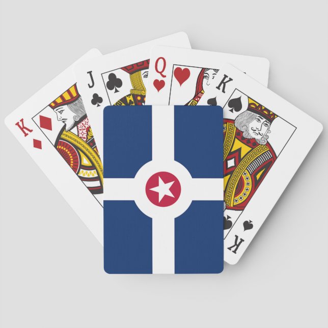 Baralho Deck Playing Cards with Flag of Indianapolis, USA (Verso)