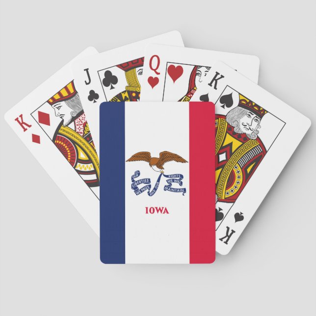 Baralho Deck Playing Cards with Flag of Iowa, USA (Verso)
