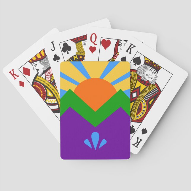 Baralho Deck Playing Cards with Flag of Manitou Springs (Verso)