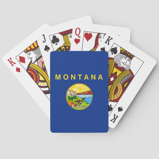 Baralho Deck Playing Cards with Flag of Montana, USA (Verso)