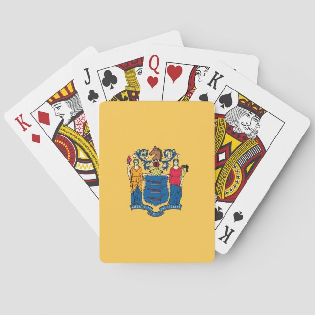 Baralho Deck Playing Cards with Flag of New Jersey, USA (Verso)