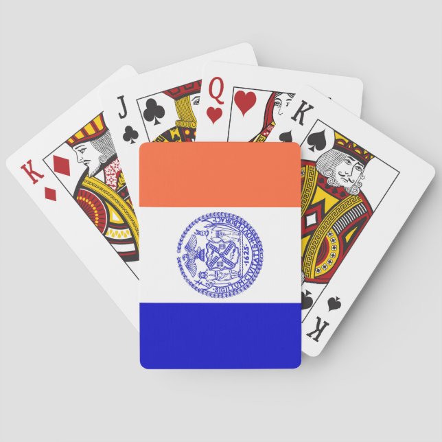 Baralho Deck Playing Cards with Flag of New York City, USA (Verso)