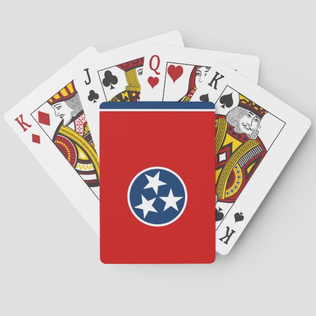 Baralho Deck Playing Cards with Flag of Tennessee, USA (Verso)