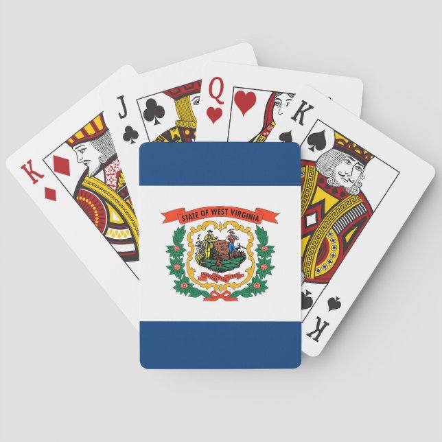 Baralho Deck Playing Cards with Flag of West Virginia (Verso)