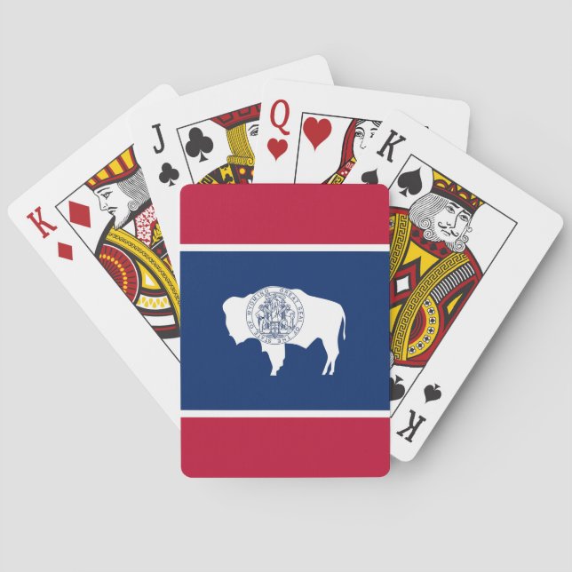Baralho Deck Playing Cards with Flag of Wyoming, USA (Verso)
