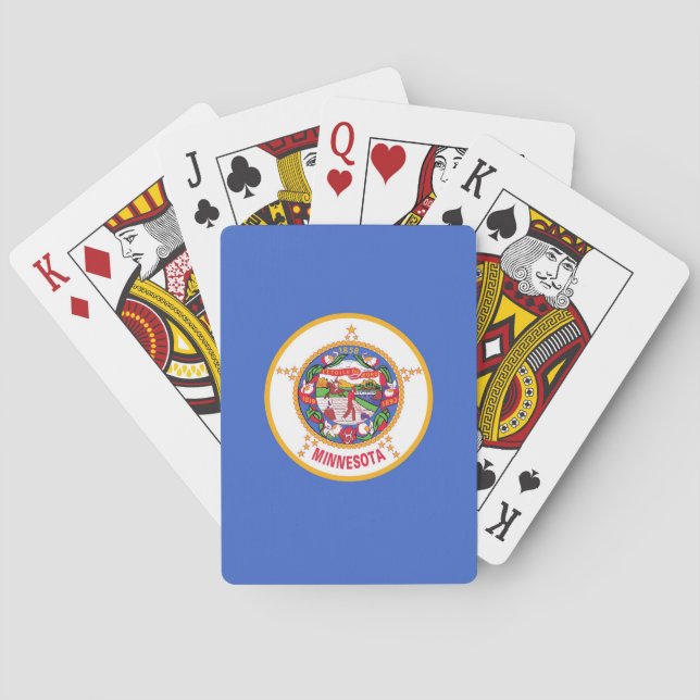 Baralho Deck Playing Cards with old Flag of Minnesota (Verso)