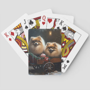 Baralho Decoração de Natal Pomeraniana Snowy Sleigh