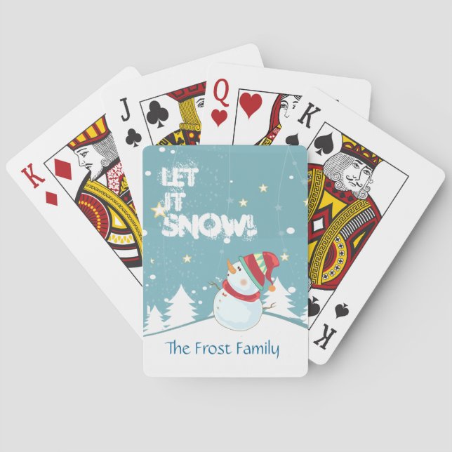 Baralho Deixe-o nevar, Cartões de Natal Snowman (Verso)