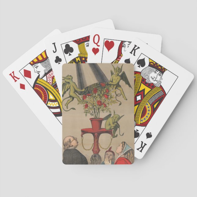 Baralho Demônios Verdes Removendo O Cobrir Do Buquê De Ros (Verso)