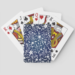 Baralho Denim Blooms: Padrão Floral Fundo