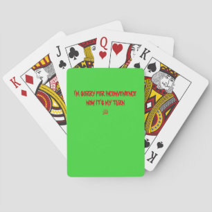 Baralho Desculpe por incômodo jogar cartas de pôquer