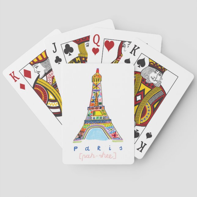 Baralho Desenho da ponta de feltro de Paris (Verso)