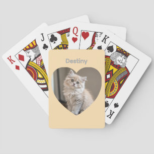 Baralho Desenho de Gato em Forma de Coração