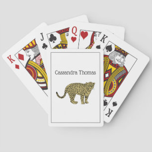Baralho Desenho De Gato Vintage Leopard Cheetah