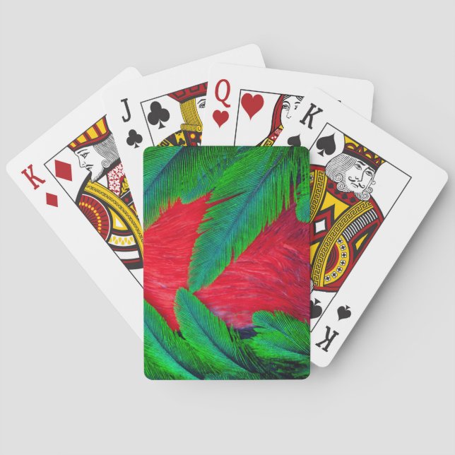 Baralho desenho de pena de quetzal resplandecente (Verso)