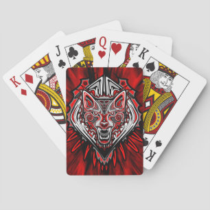 Baralho Desenho de Totem Tribal Haida de Lobo