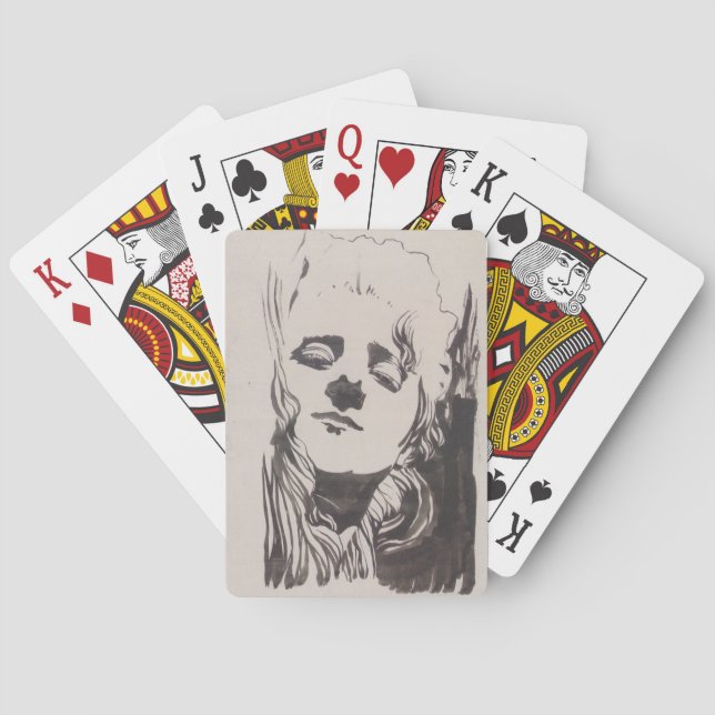 Baralho Desenho de uma mulher de "Ver Sacrum" (Moser) (Verso)