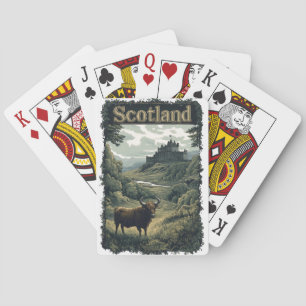 Baralho Design da Escócia: Highland Cow, Castle e Scenery