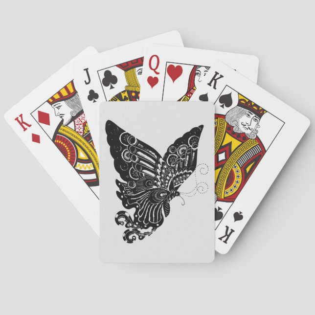 Baralho Design de borboleta cortada em papel na China (Verso)