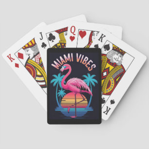 Baralho Design de Flamingo de Verão Miami Vibes-63454
