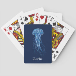 Baralho Design de ilustração da medusa azul personalizada