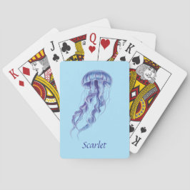 Baralho Design de ilustração da medusa roxa personalizada
