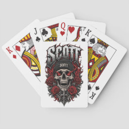 Baralho Design de Nome Personalizado Scott Gothic Skull