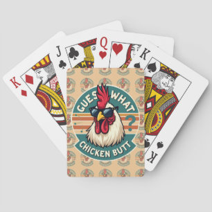 Baralho Design de piada engraçada de frango retrô