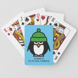 Baralho Design de pinguim personalizado jogando cartas par