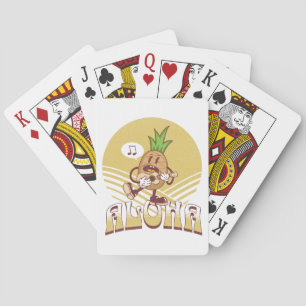 Baralho Design de texto "Aloha" com estilo retrô