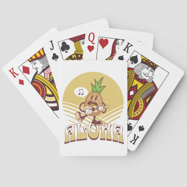 Baralho Design de texto "Aloha" com estilo retrô (Verso)