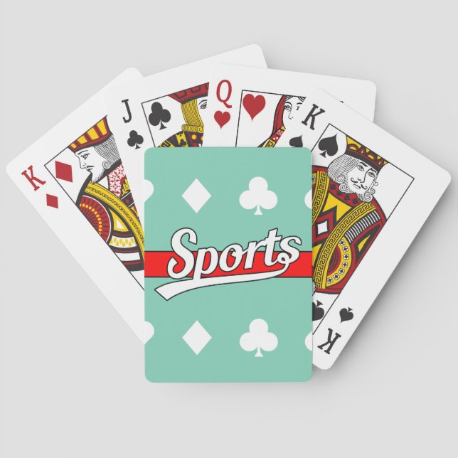 Baralho Design de texto: ESPORTE branco + seu próprio text (Verso)