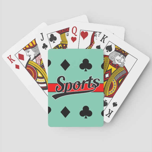 Baralho Design de texto: ESPORTE preto + seu próprio texto (Verso)