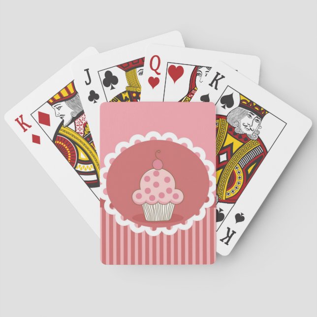 Baralho Design do Cupcake rosa (Verso)