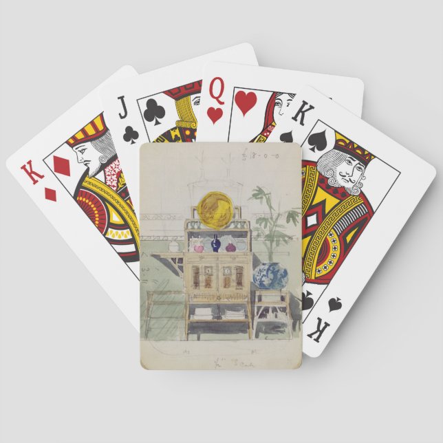 Baralho Design para um aparador, c.1860s-70s (w/c & lápis (Verso)