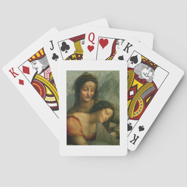 Baralho Detalhe do Virgin e do St Anne do Virgin (Verso)