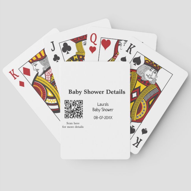 Baralho DETALHES DO chá de fraldas CÓDIGO DE VERIFICAÇÃO Q (Verso)