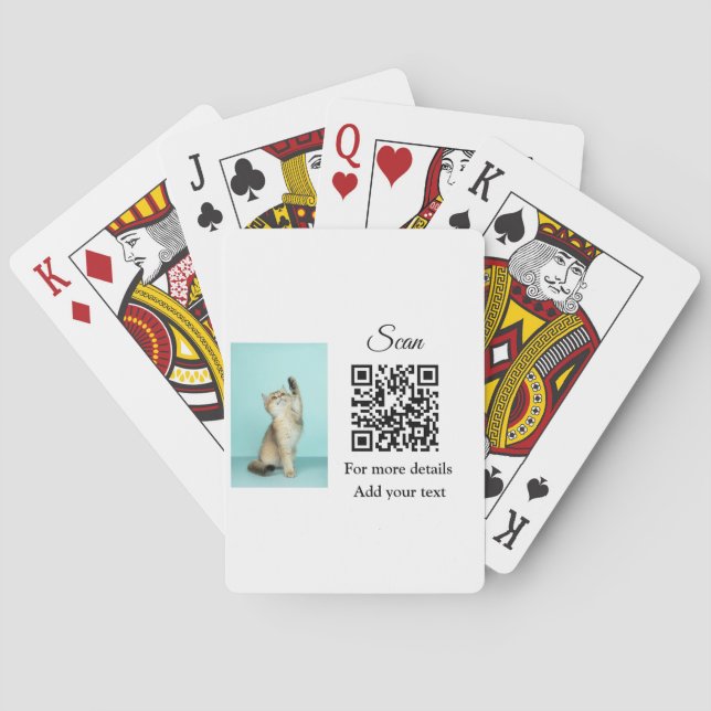 Baralho Detalhes simples do nome do animal QR código adici (Verso)