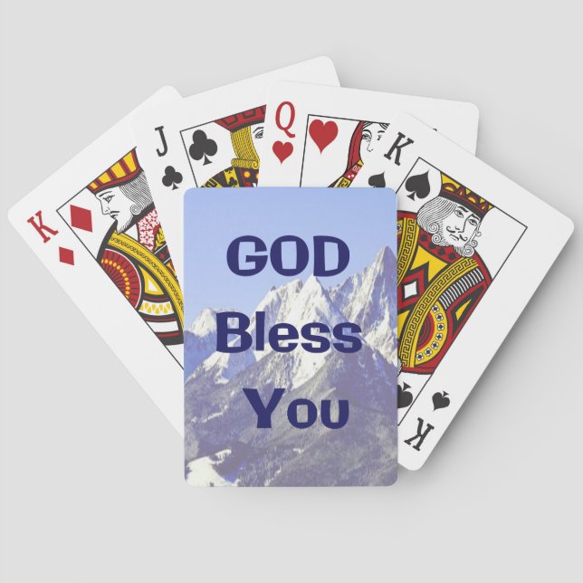 Baralho Deus abençoe Você jogando cartas (Verso)