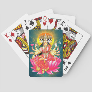 Baralho Deusa Gayatri Devi no Lotus Hindu Deity
