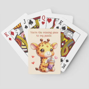 Baralho Dia de os namorados Cute Giraffe Love Boba
