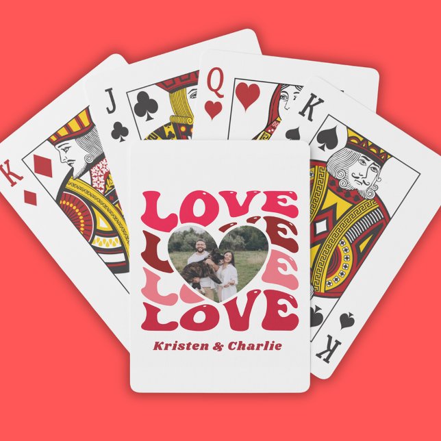 Baralho Dia de os namorados Love Personalizado Nomes de Fo (Valentine's Day Love Custom Photo & Couple Names Poker Cards
)
