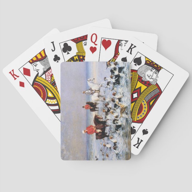 Baralho Dia de Verão em Cleveland (Cavalos e Cães Caçados) (Verso)